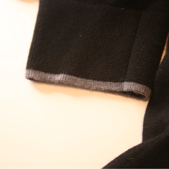 Michael Kors Extra Fine Merino Wool Quarter Zip Sweater Black XXL - Picture 10 of 14